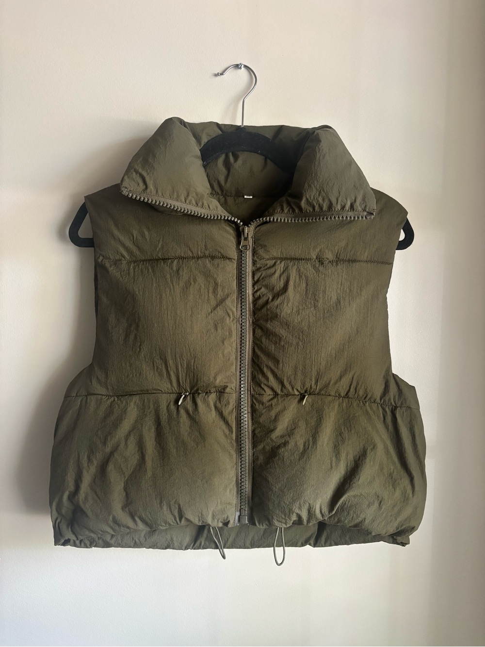 Olive Puffer Vest Jacket - Women